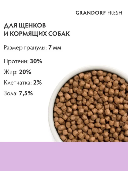 Сухой корм Grandorf' Батат для собак, щенки, ягненок, 10 кг, фото 7