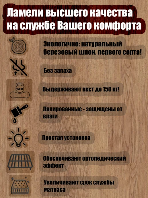 Ламели Шоп Ламель мебельная 1000 50 8 3 шт, + держатели пристрел 6 шт, 3 шт, 6 шт, фото 3