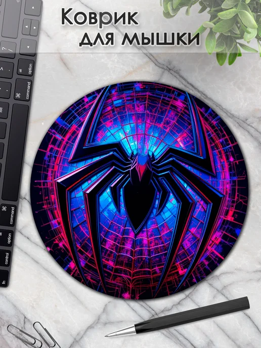 DiamondMousePad Коврик для мышки круглый человек паук, вариант