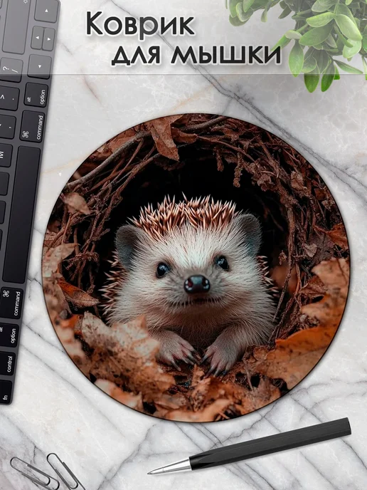 DiamondMousePad Коврик для мышки круглый ежик милый, вариант