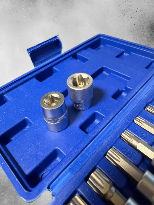 Набор Torx 34 предмета Головки торкс биты звездочки 3 8, вариант, фото 5