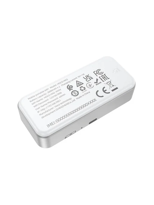 HOCO Карманный Wi-Fi роутер под SIM-Карту, белый, фото 5