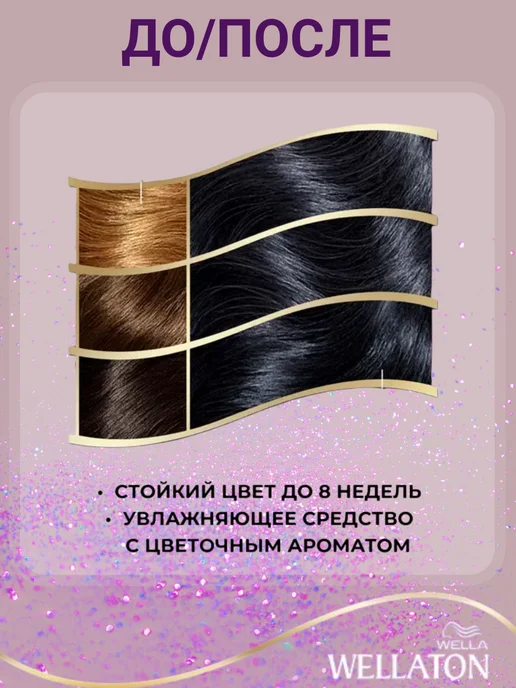 WellaTON Краска для волос веллатон 1 0 Голубовато-Черный, голубой, фото 5