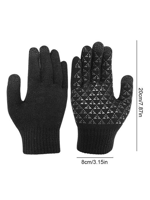 USB gloves с тачскрином шерстяные для зимы (серые), серый, фото 4