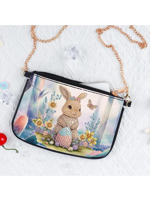 Кошка Diamond Painting Монета + цепочка клатч 5D DIY, вариант, фото 4