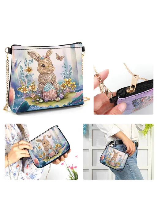 Кошка Diamond Painting Монета + цепочка клатч 5D DIY, вариант, фото 8