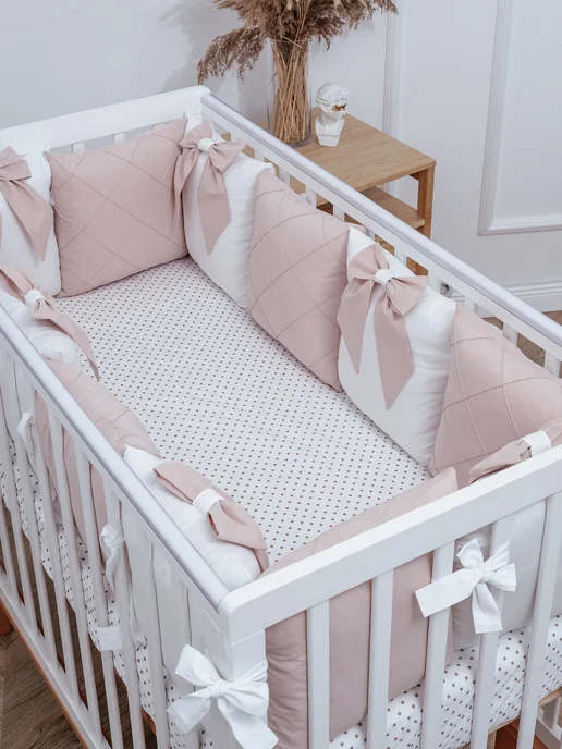 BABYTEX5 Бортик в кроватку для новорожденных 240*30 см, бежевый