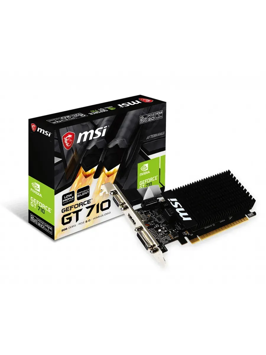 MSI Видеокарта GeForce GT 710, 2GB DDR3 64-bit 1xVGA 1xDVI