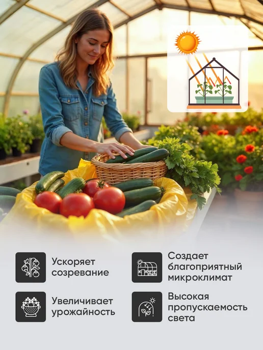 GreenCover Пленка для теплиц и парников полиэтиленовая многолетняя 3х6м, 6 м, фото 3