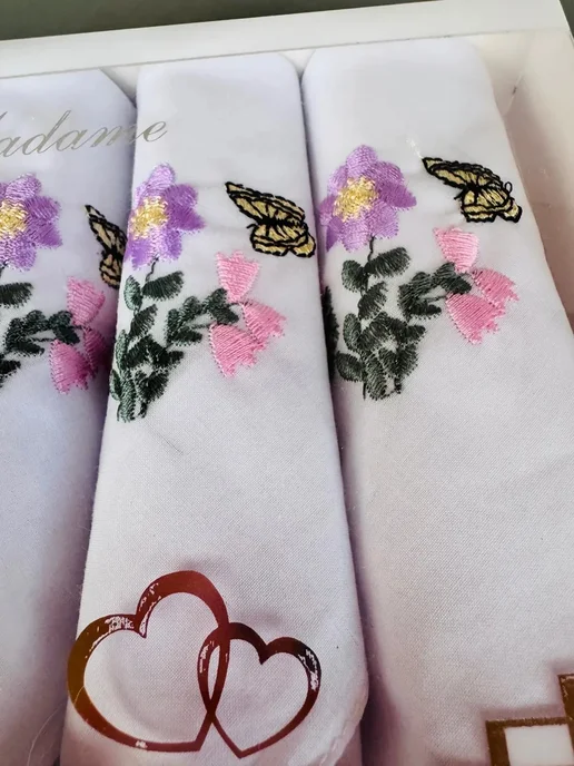 Lapastel Набор носовых платков 3 шт 28х28 см хлопок подарочные, 28x28 см, 3 шт, фото 4
