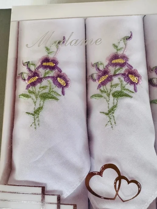Lapastel Подарочный набор платков 40х40 см 3 предмета в коробочке, 28x28 см, фото 4