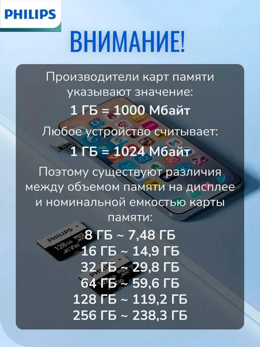 PHILIPS Карта памяти micro sd 16 гб флешка, 16 ГБ, фото 4