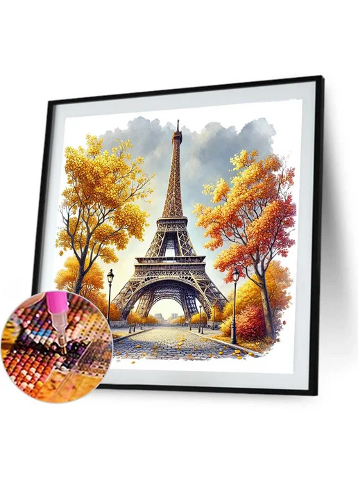 5D DIY полное круговое алмазное живопись Эйфелева башня 30x3, 30x3, фото 2