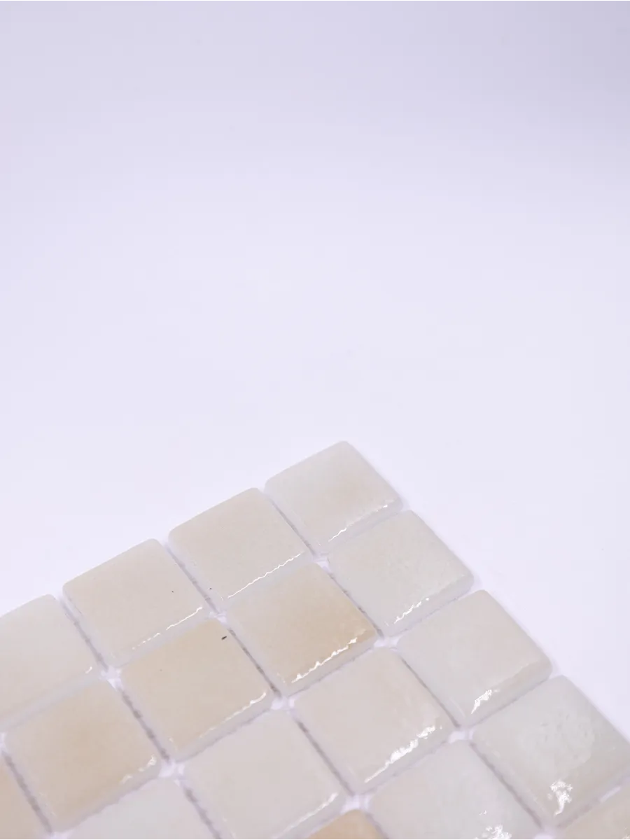 Плитка мозаика стеклянная Белый песок 31х31см 5 сеток gallery 11