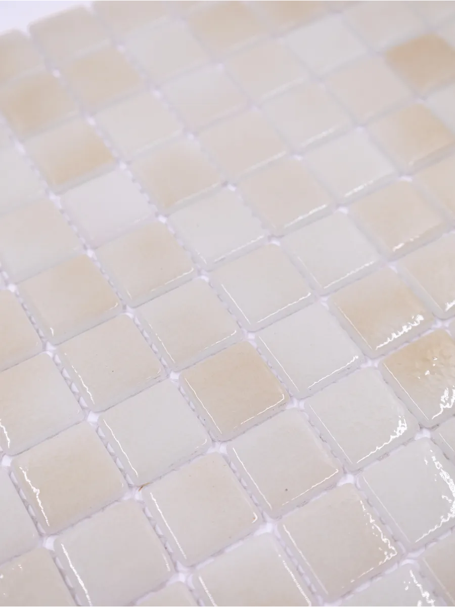 Плитка мозаика стеклянная Белый песок 31х31см 5 сеток gallery 4