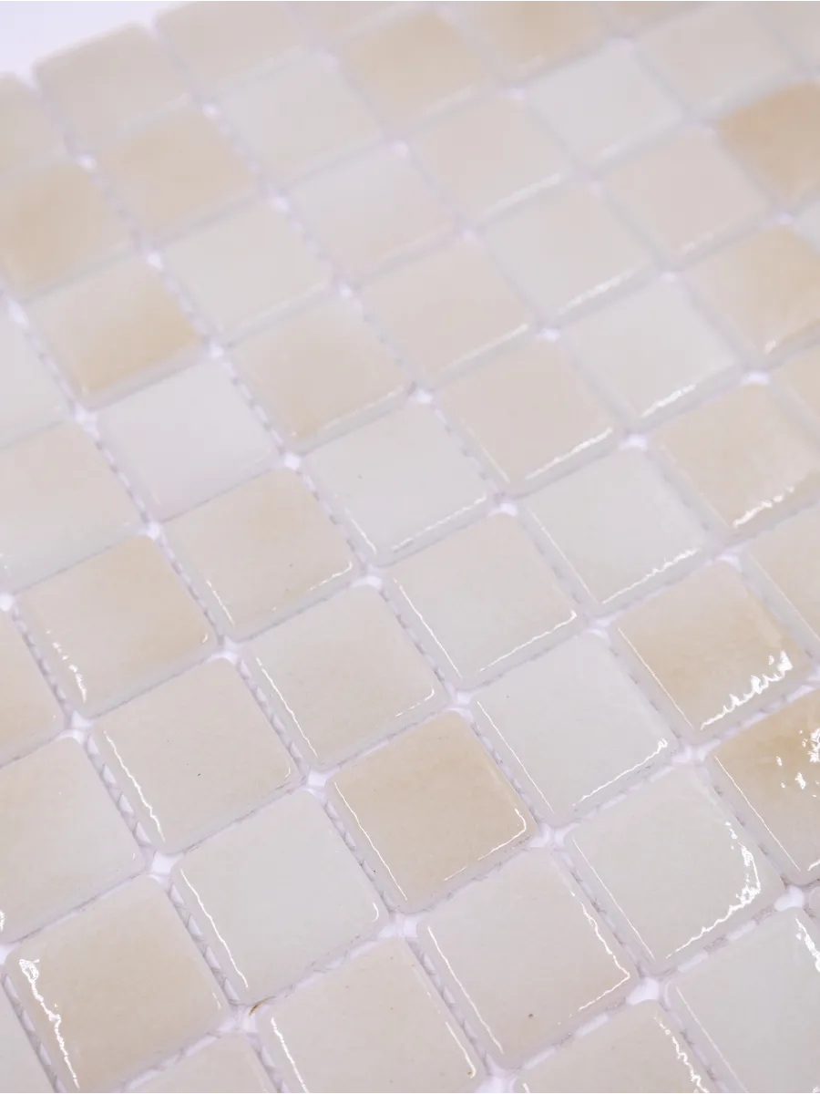 Плитка мозаика стеклянная Белый песок 31х31см 5 сеток gallery 7
