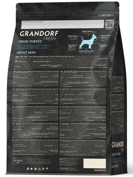 Сухой корм Grandorf' Батат для собак, взрослые, мелкие, индейка, 1 кг, фото 4