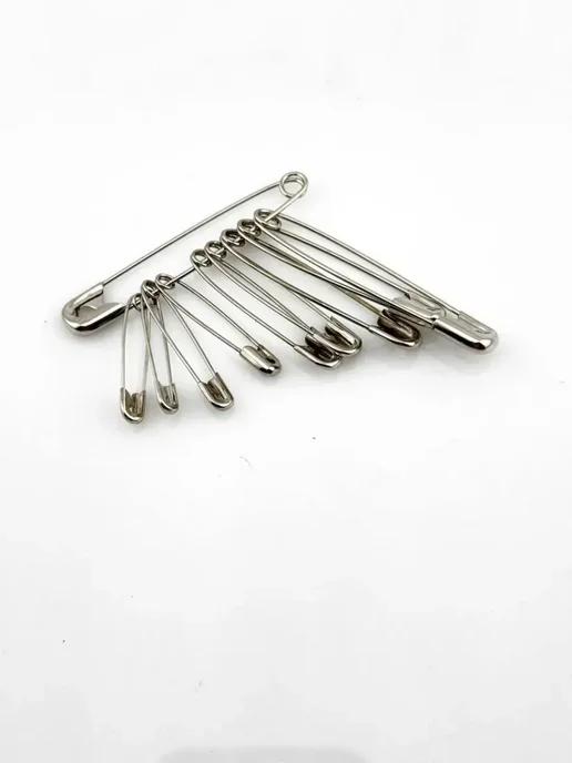 AKU94 Булавки английские для рукоделия и шитья, набор 10 шт, 10 шт, фото 3