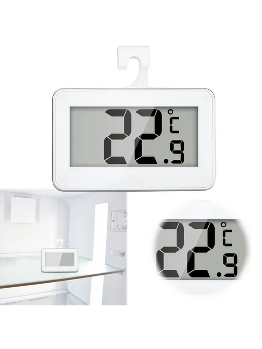 Цифловой термометр для холодильника LCD дисплей белый, белый, фото 3