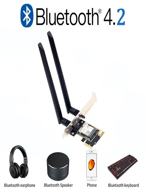WiFi адаптер PCI-E AC1200 с Bluetooth 4.2, вариант, фото 3