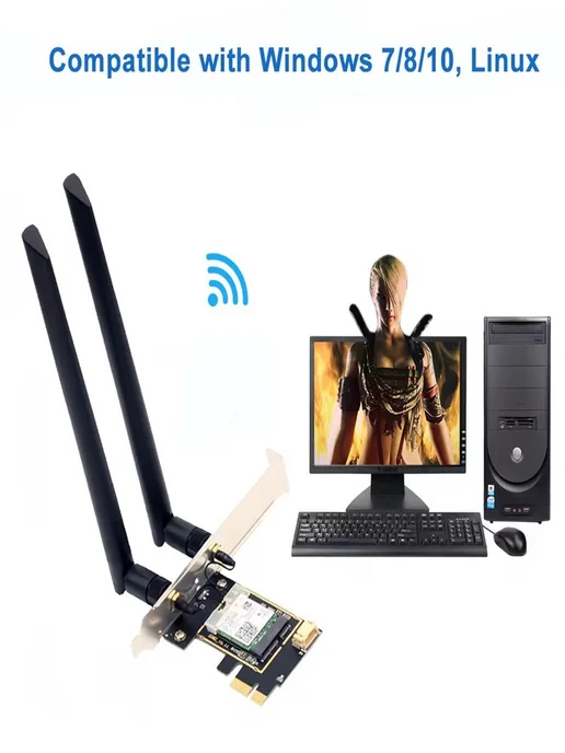 WiFi адаптер PCI-E AC1200 с Bluetooth 4.2, вариант, фото 4