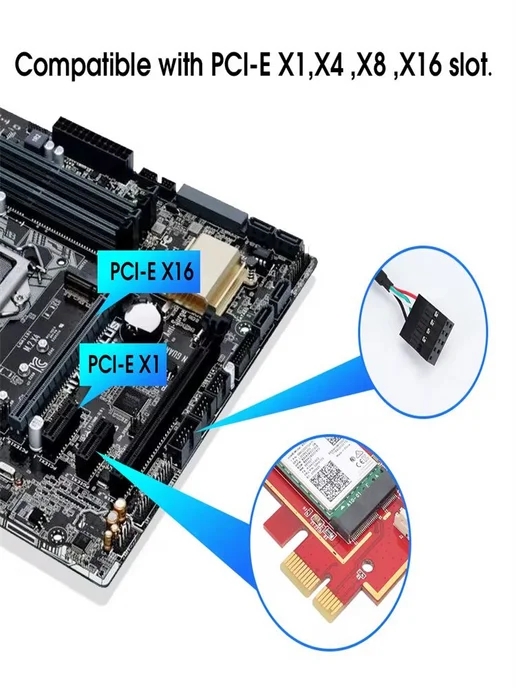 WiFi адаптер PCI-E AC1200 с Bluetooth 4.2, вариант, фото 5
