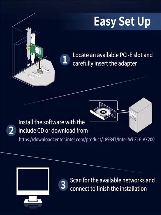 WiFi адаптер PCI-E AC1200 с Bluetooth 4.2, вариант, фото 6