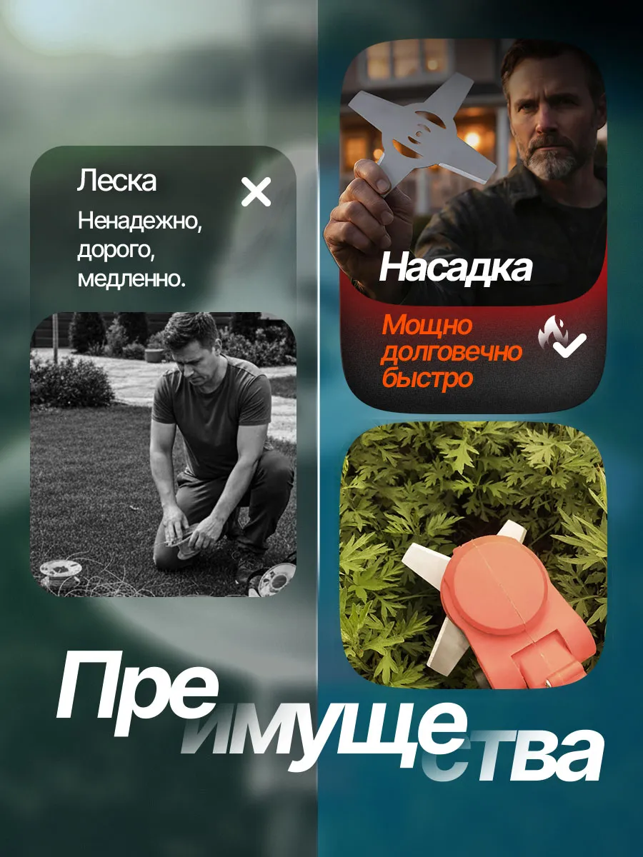 Металлические диски для аккумуляторного триммера 2 шт — фото 6