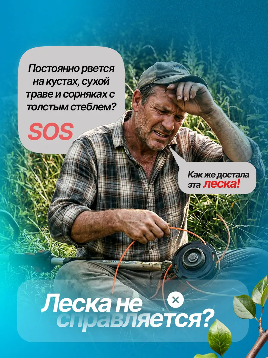 Металлические ножи для бензинового триммера (2 шт, 230 мм) — фото 2