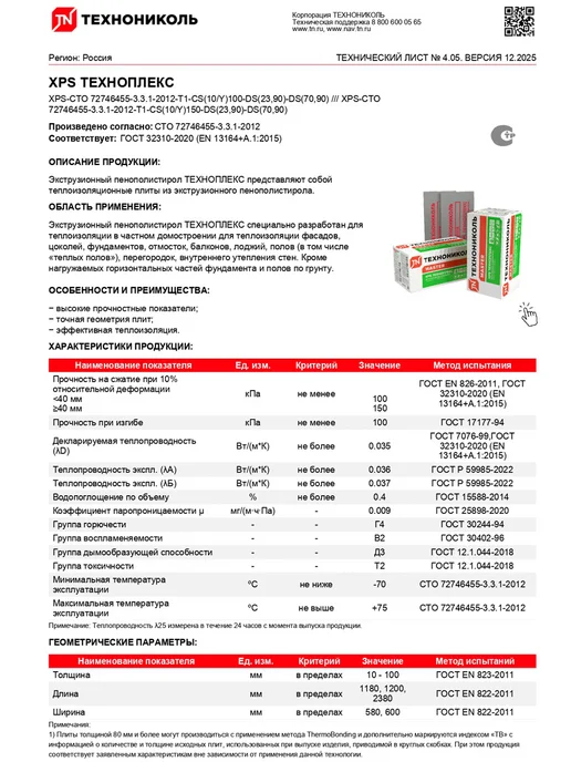 ТЕХНОПЛЕКС Утеплитель XPS 20мм, 20 листов, 14,4м2, серый, фото 5