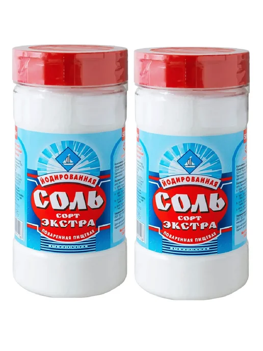 Торговый Дом Соль Соль экстра йодированная, 500гр, 2 шт, 500 г, 2 шт