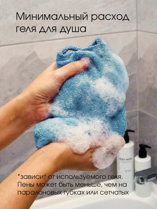 Nega Мочалка для тела средней жесткости, синий, фото 5