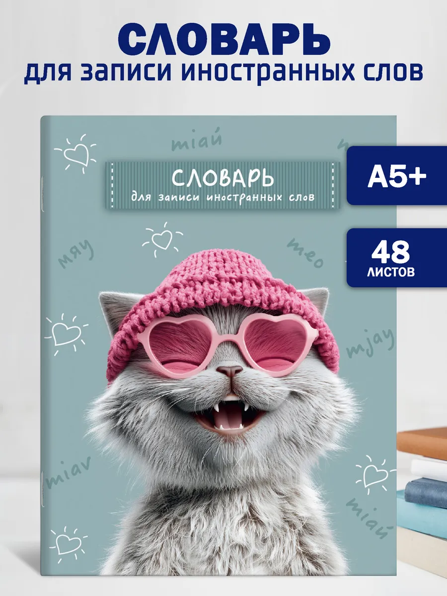 Словарь для записи иностранных слов 48 л А5+ котик