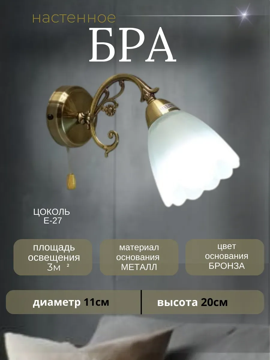 Бра настенное с выключателем-цепочкой