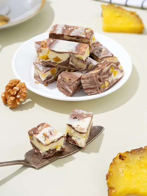 Бехруз Халва Мраморная (Самаркандская) молочная с ананасом 200гр, 200 г, фото 3
