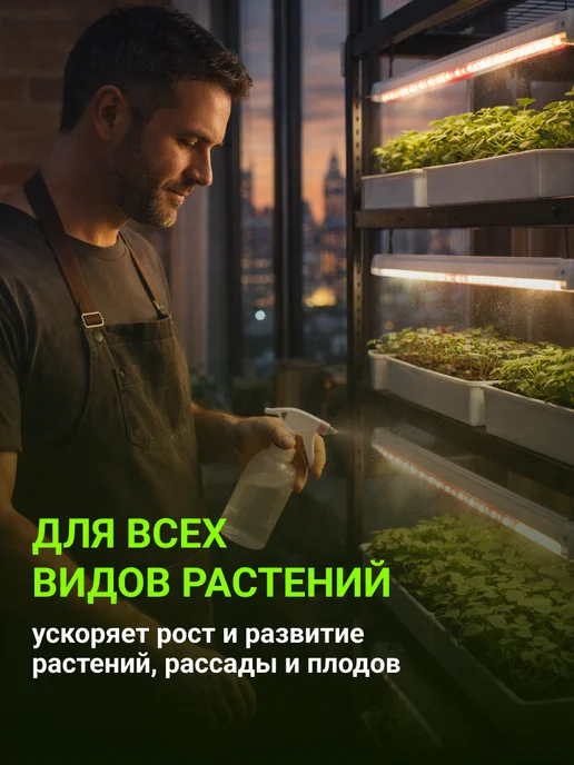 InHome Набор фитолампа для растений и рассады 15Вт, 2 шт, фото 2