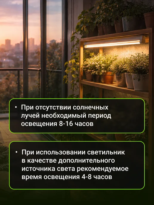 InHome Набор фитолампа для растений и рассады 15Вт, 2 шт, фото 8