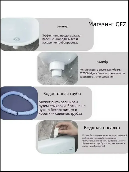 Писсуар пластиковый настенный без сверления, вариант, фото 3