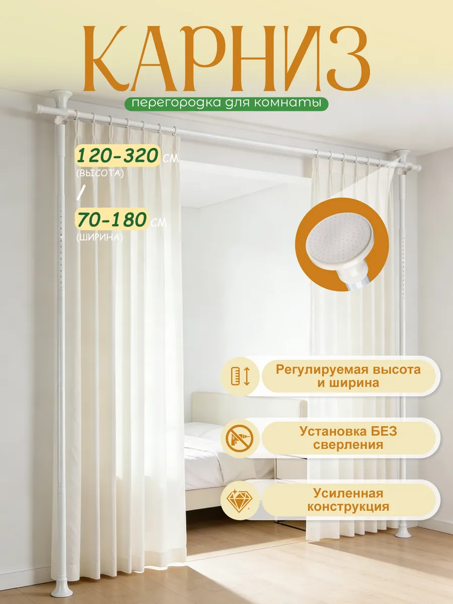 Ширма перегородка для зонирования 120 см-300 см