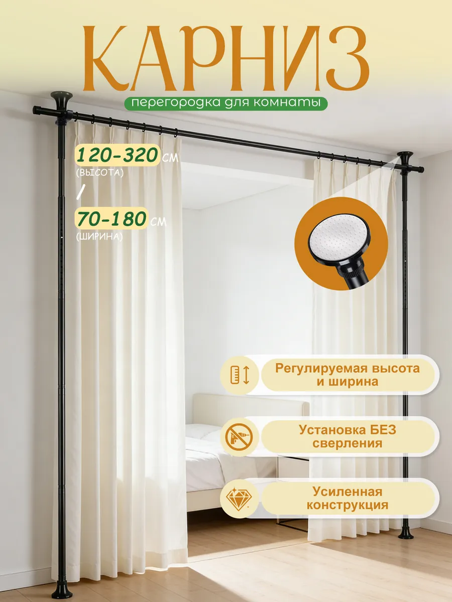 Ширма перегородка для зонирования 120 см-300 см