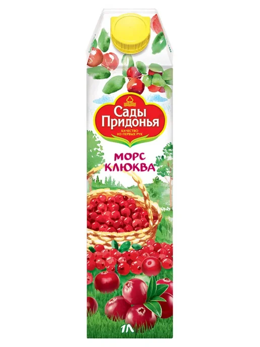 Сады Придонья Морс Клюквенный, 1 л, 1 л