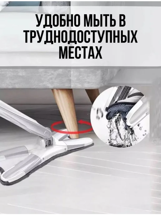 АПОЛЬНАЯ ШВАБРА С МНОГОРАЗОВАЯ МИКРОФИБРА КОЛОДКИ 360, вариант, фото 2