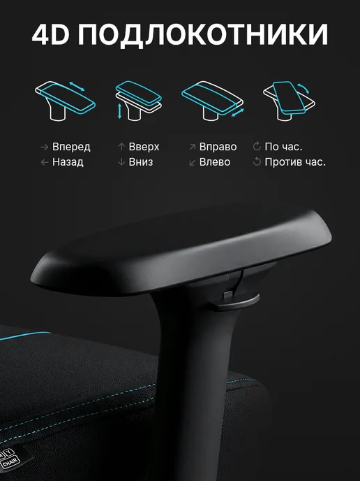 MyChair Кресло компьютерное игровое ткань, голубой, фото 3