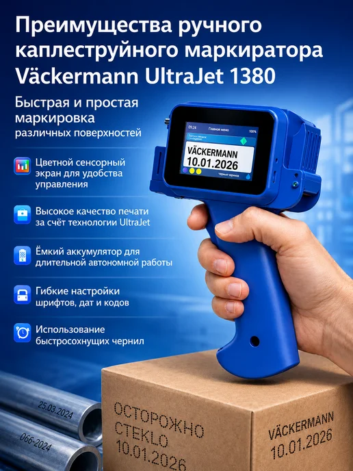 Vackermann Маркиратор ручной V1380 без картриджа, синий, фото 2