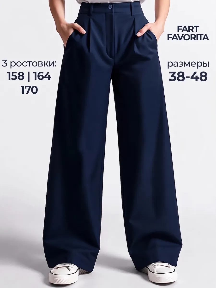 Школьные Брюки палаццо широкие