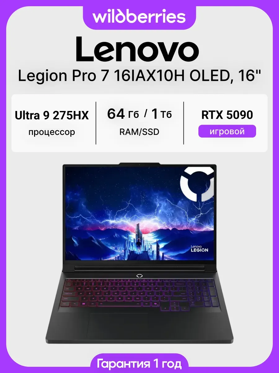 Ноутбук Legion Pro 7 OLED 16IAX10H 16" Ultra 9 275HX 64 1024…