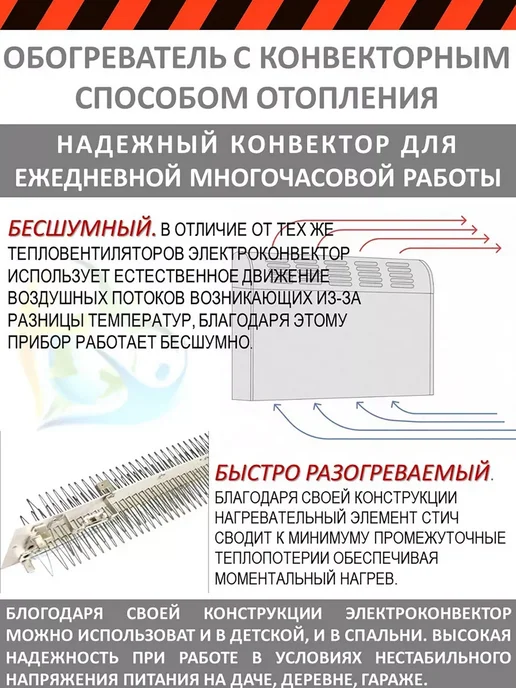 РЕСАНТА Обогреватель конвекторный ОК-2000СН, белый, фото 6