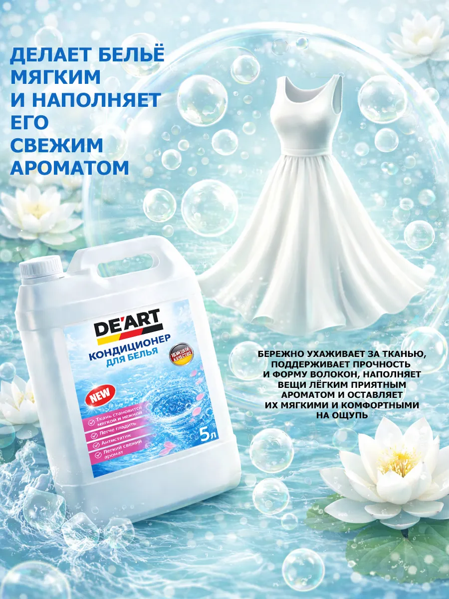 Кондиционер для белья 5 л DeArt лотос фото 2