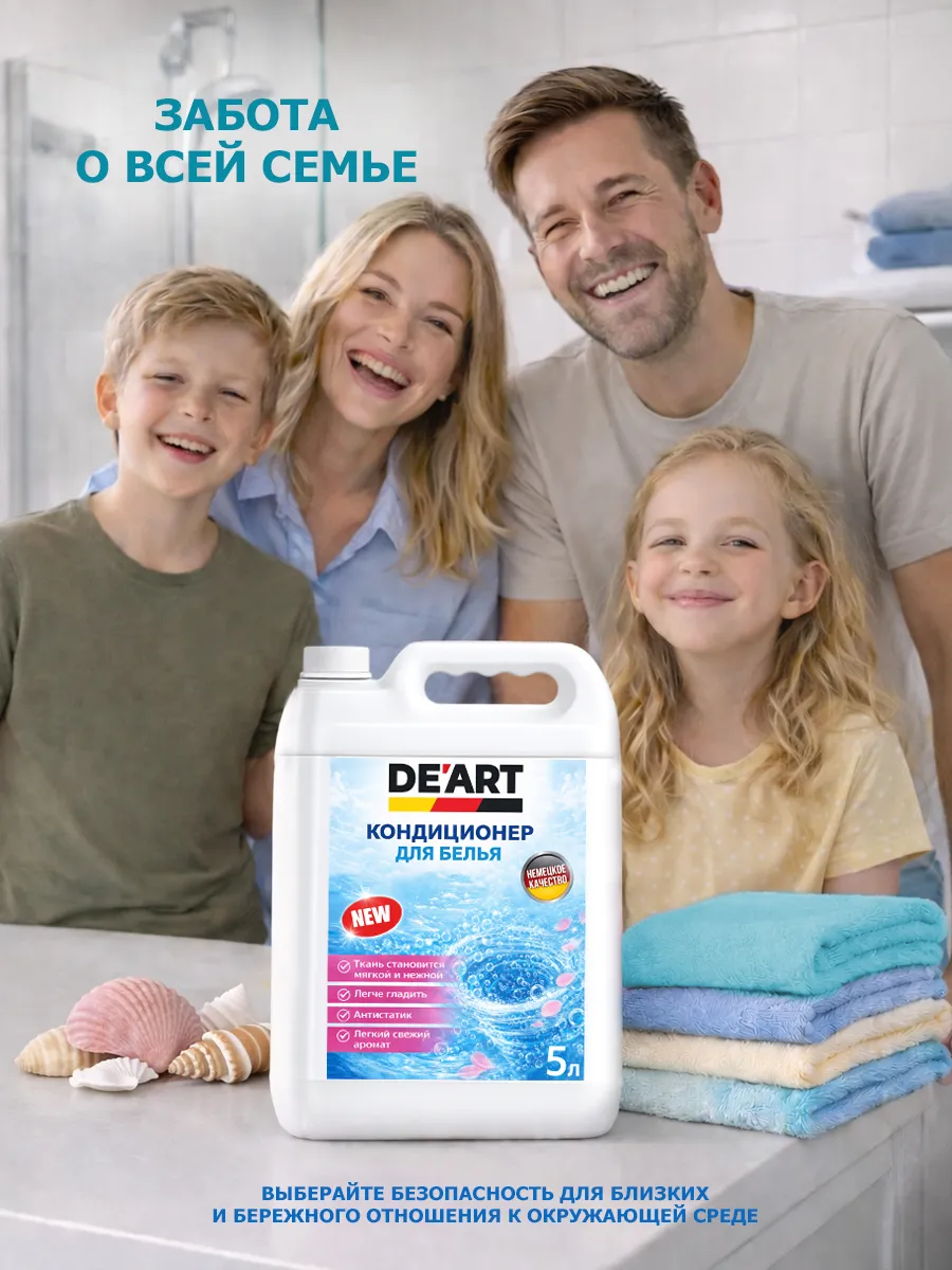 Кондиционер для белья 5 л DeArt морской бриз фото 6
