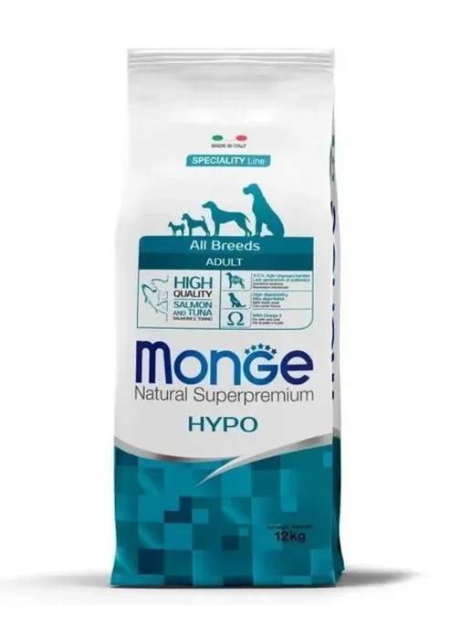 Сухой корм MONGE Hypo Тунцом для собак, гипоаллергенный, лосось, 12 кг, фото 2